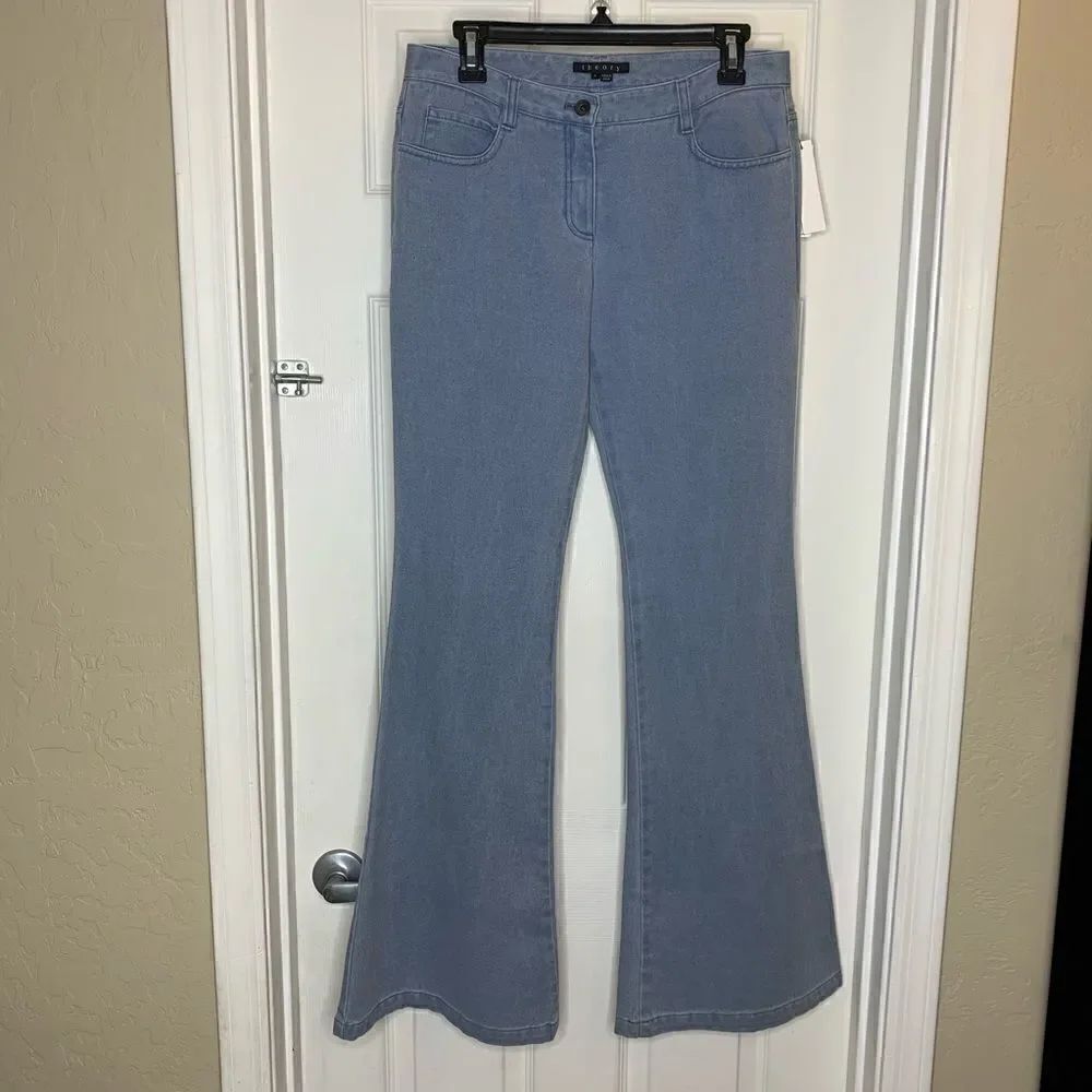 Theory Shimra Cold Dye Twill Flare Leg Cotton Jean